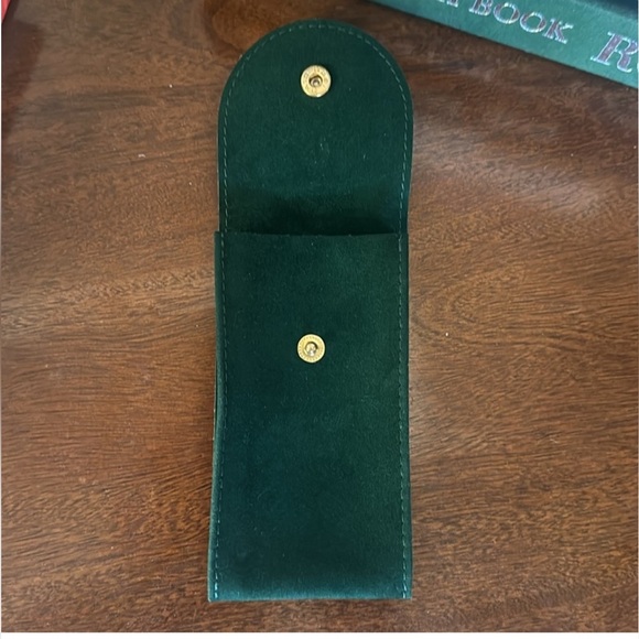 Rolex Watch Storage Travel Service Pouch Green Suede Authentic Genuine - Picture 5 of 7